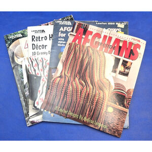Leisure Arts 4 Vintage Afghan Pattern Booklets